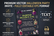 Halloween Haunted Party Invite EPS, an Invitation Template by NH graphic (Thumbnail 1 of 3)