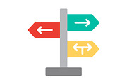 Direction Sign Flat Icon, an Icon by Pexelpy (Thumbnail 1 of 2)