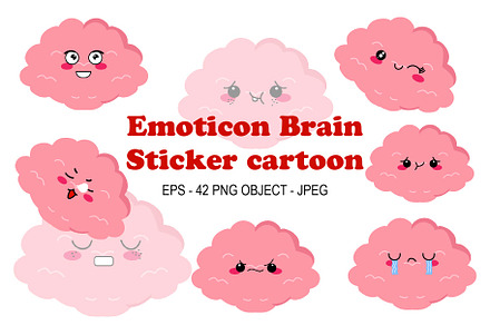Emoticon brain kawaii
