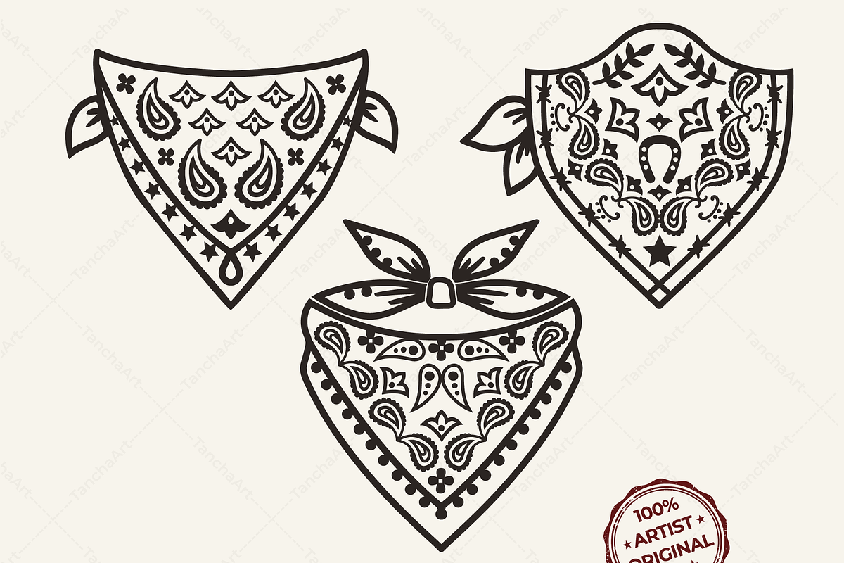 Cowboy Bandana SVG Bundle Western, a Graphic by TanchaArt (Photo 1 of 11)