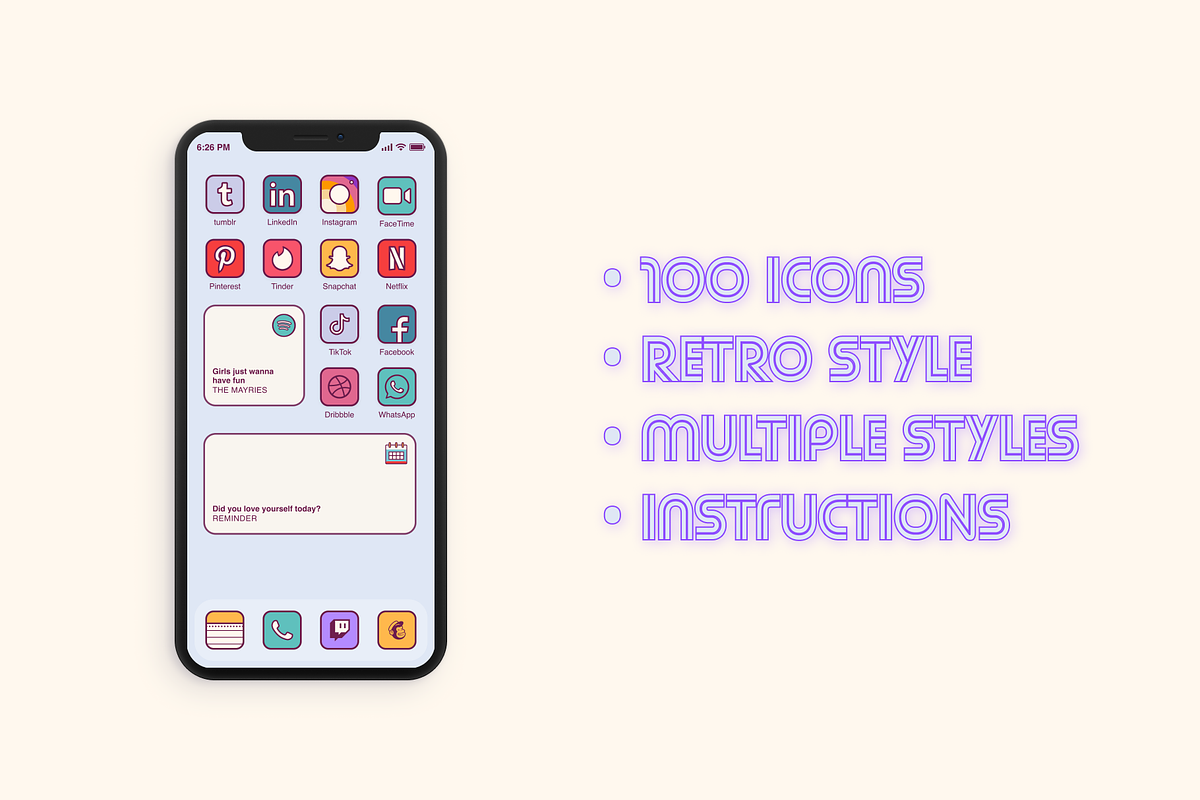 iOS 14 Retro Home Screen Icons, an Icon by Luna Studio (Photo 8 of 9)