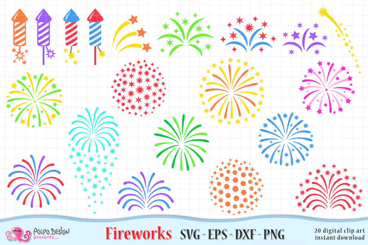 Fireworks SVG, Eps, Dxf, Png, an Object Graphic by PolpoDesign (Photo 4 of 4)