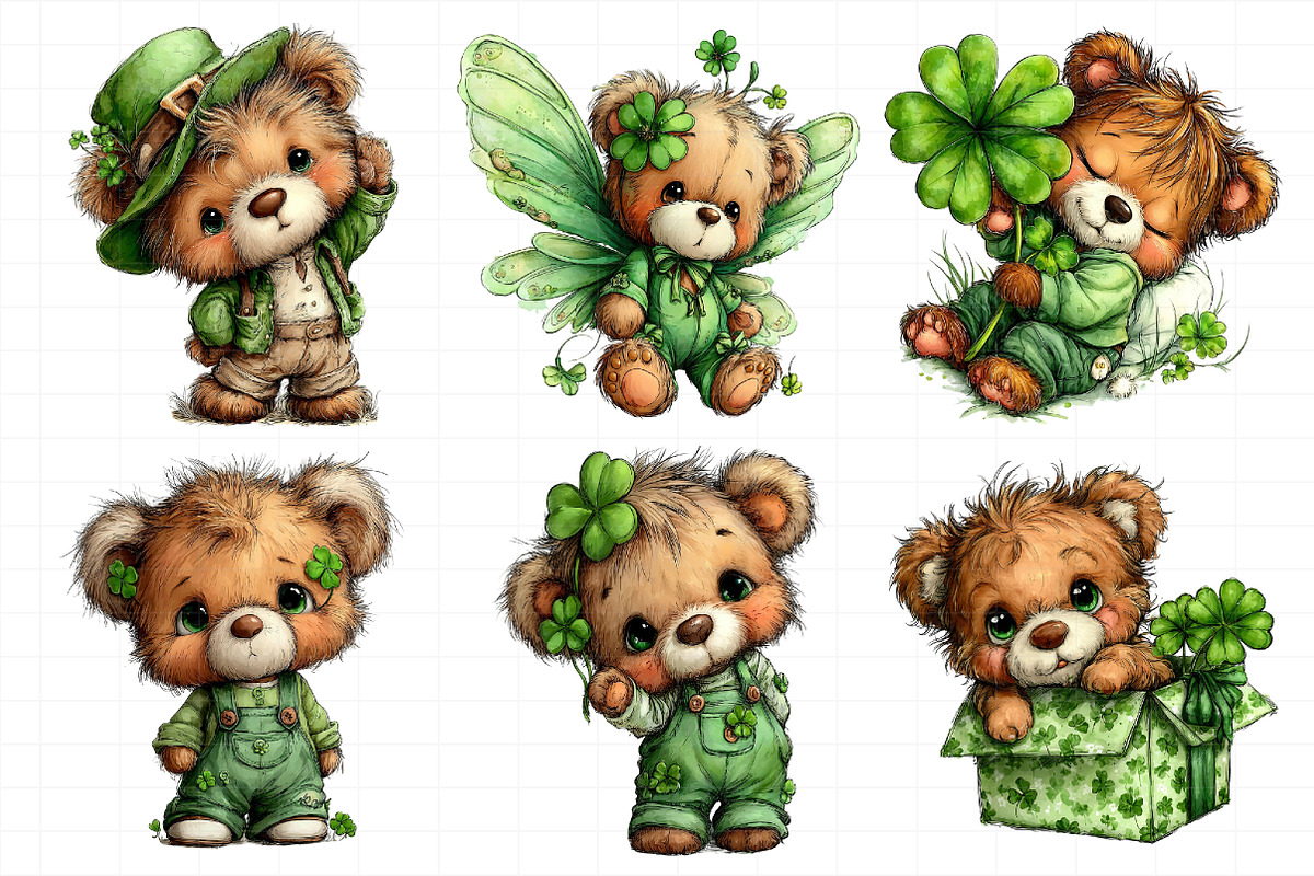 St. Patrick's Teddy Bear Clipart, an Illustration by Daily.Designs (Photo 5 of 8)