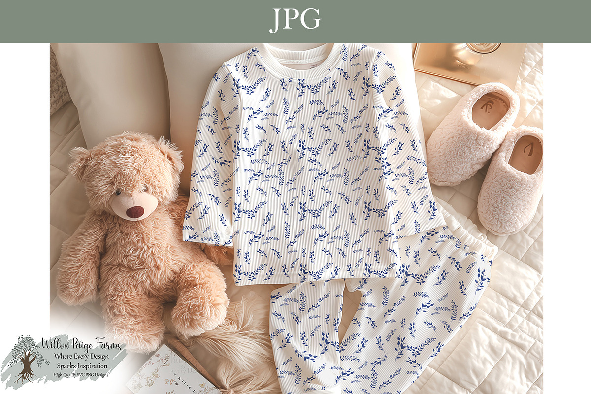Blue Fern Toile Seamless Pattern, an Object Illustration by Willow Paige Farms (Photo 2 of 8)