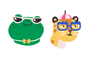 Cute, Funny Animals Avatars Set