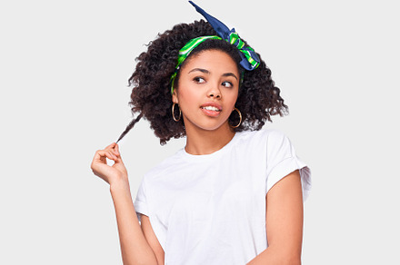Portrait of dark-skinned young woman