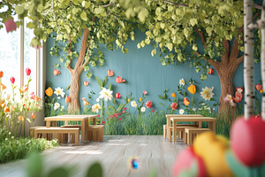 Spring forest themed classroom setup, a Photo by Iftikhar Alam