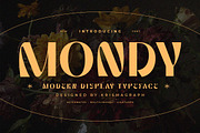 Mondy – Modern Display Typeface, a Sans Serif Font by Krismagraph (Thumbnail 1 of 10)