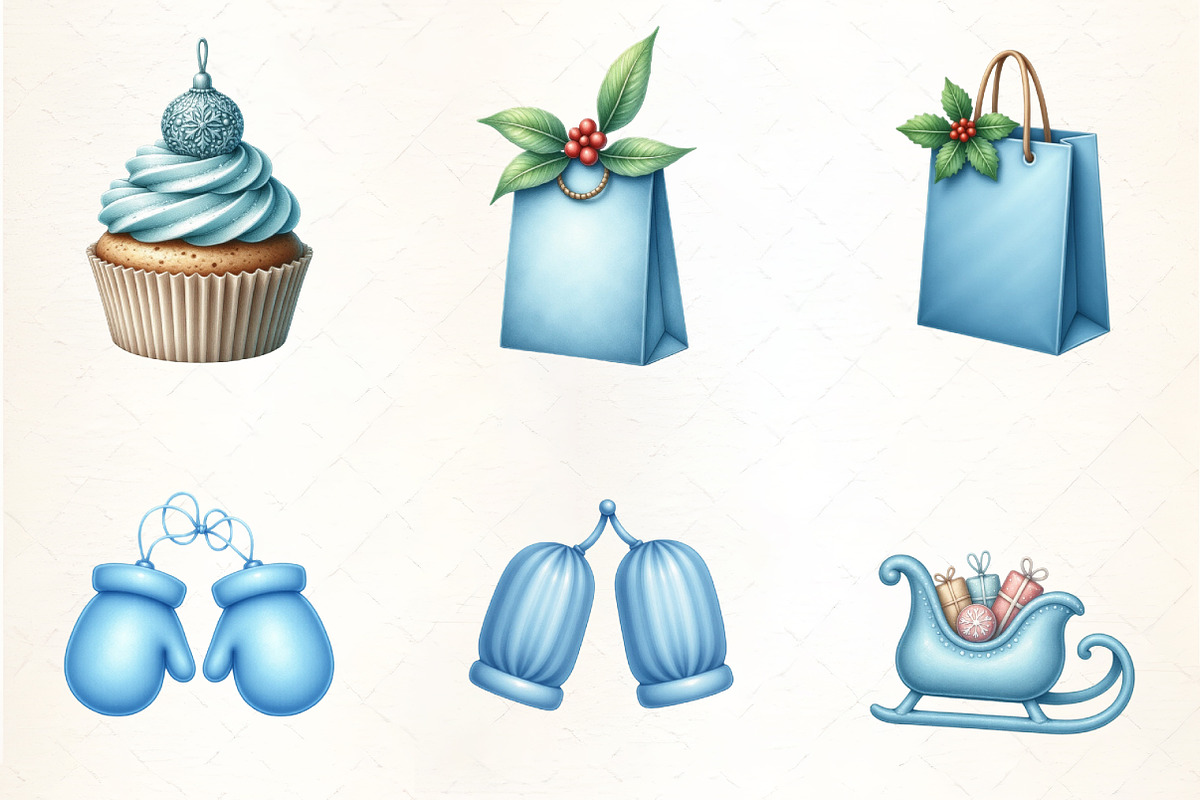 Baby’s 1st Blue Christmas Clipart, an Illustration by CrexoraLab (Photo 3 of 5)