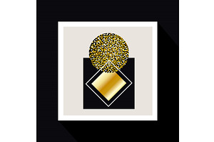 golden rhombus and circle, an Object Illustration by studiogstock