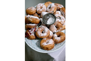 Powdered Sugar Donuts With Sifter, a Food & Drink Photo by Natasha Breen