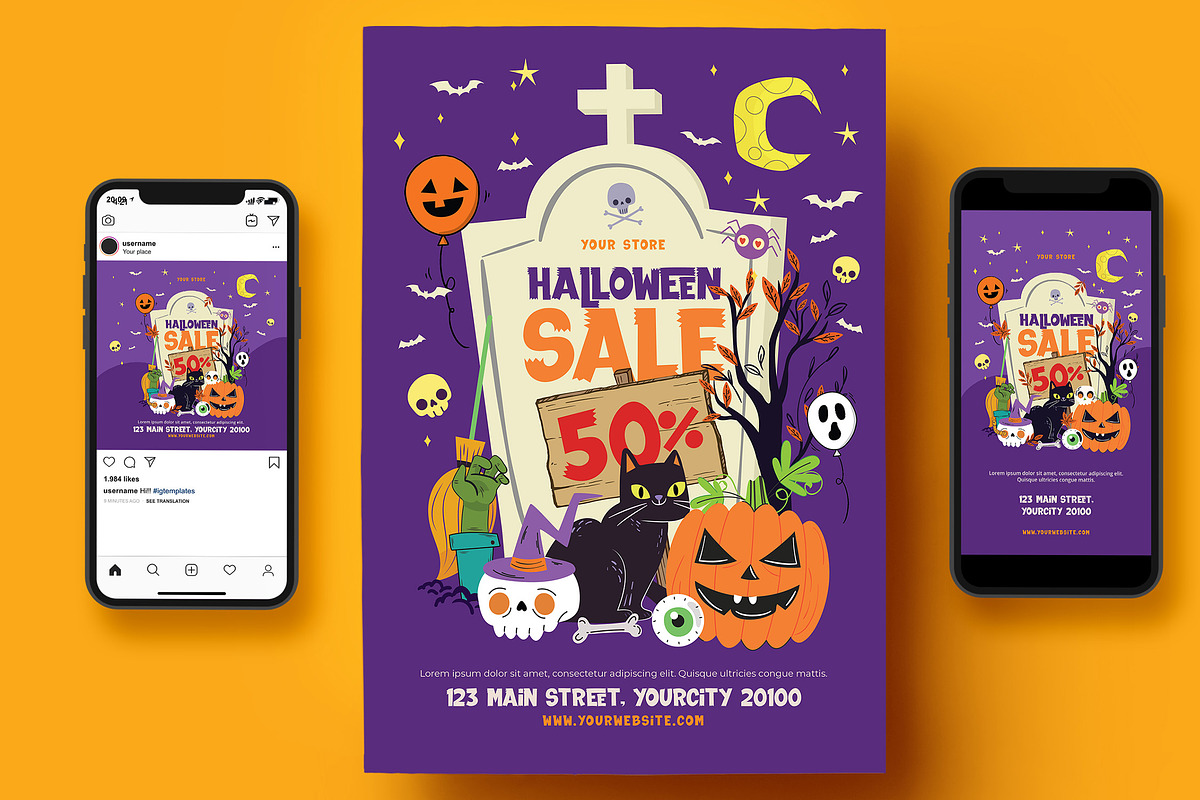 Halloween Sale Flyer, a Flyer Template by Creativestoree (Photo 3 of 5)