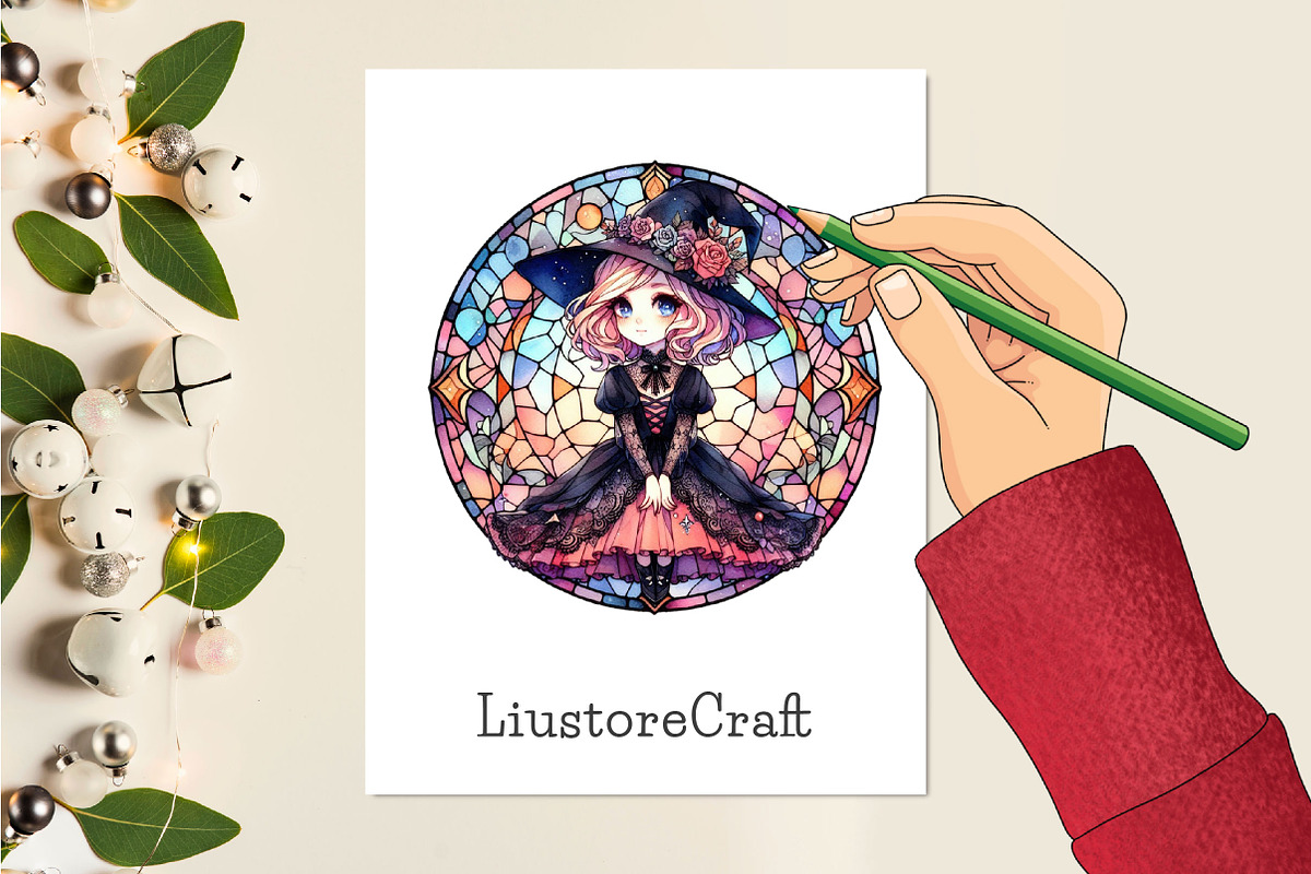 Stained Glass Witch Sublimation, a Work Illustration by Dream Creation (Photo 3 of 5)