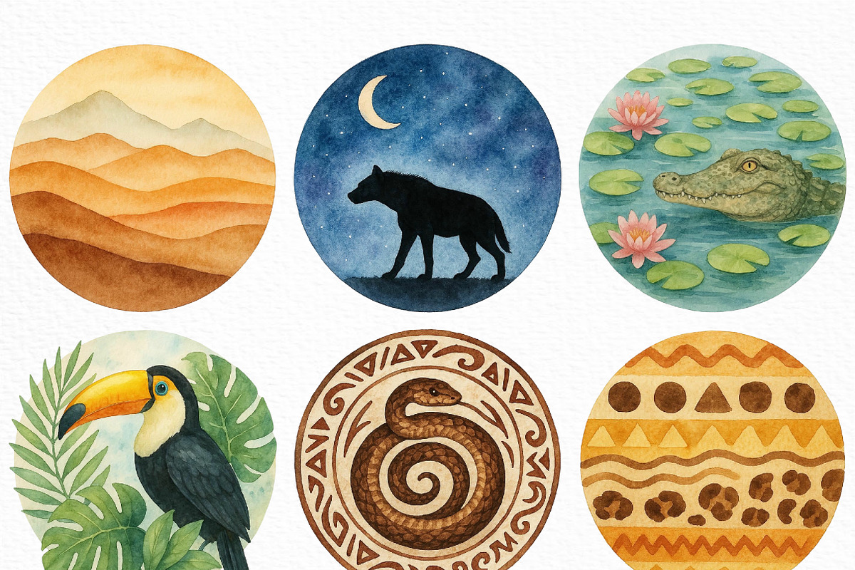 Safari Circles Clip Art, an Illustration by Craft Nest (Photo 5 of 6)