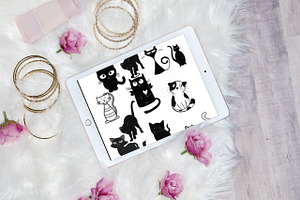 10 Beautiful Cat Brush Stamps V 4