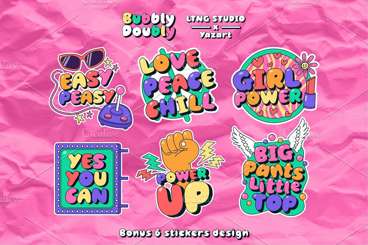 BubblyDoubly Font Family, a Handwritten Font by LTNG STUDIO (Photo 5 of 8)