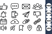 Social Media Icon Clipart Set, an Illustration by designvectx (Thumbnail 3 of 3)