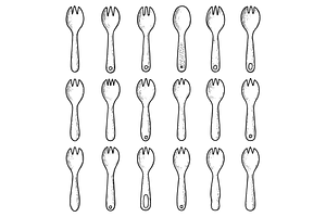 Minimalist Forks and Spoons Design, an Object Graphic by RT Studio