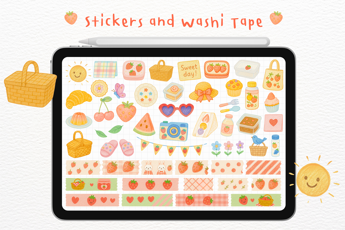 Summer Picnic Goodnotes Stickers, an Illustration by mimimeow (Photo 2 of 3)