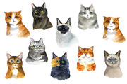Watercolor Clipart. Cat Clipart png, an Object Graphic by KomtsyanTatyanaArt (Thumbnail 2 of 4)