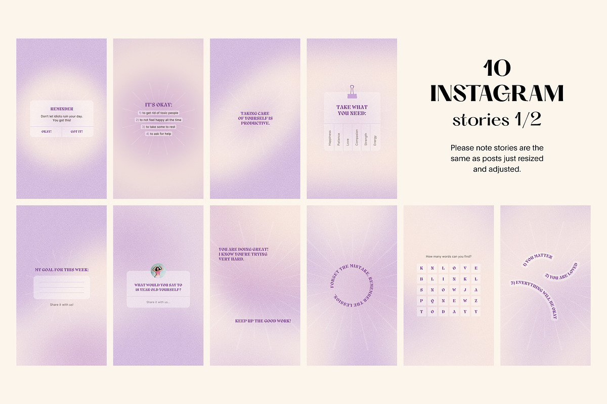Canva Purple Beige Dreams Instagram, a Social Media Template by Alice Store (Photo 7 of 8)
