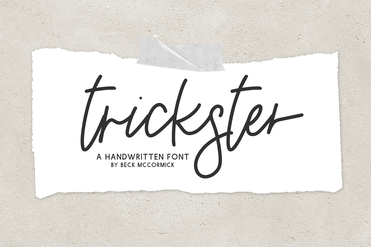 Trickster Script, a Handwritten Font by Beck McCormick (Photo 1 of 10)