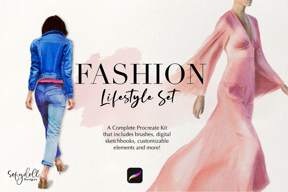 Fashion Lifestyle Set for Procreate, a Brush Add-On by Sofydoll Designs (Photo 1 of 10)