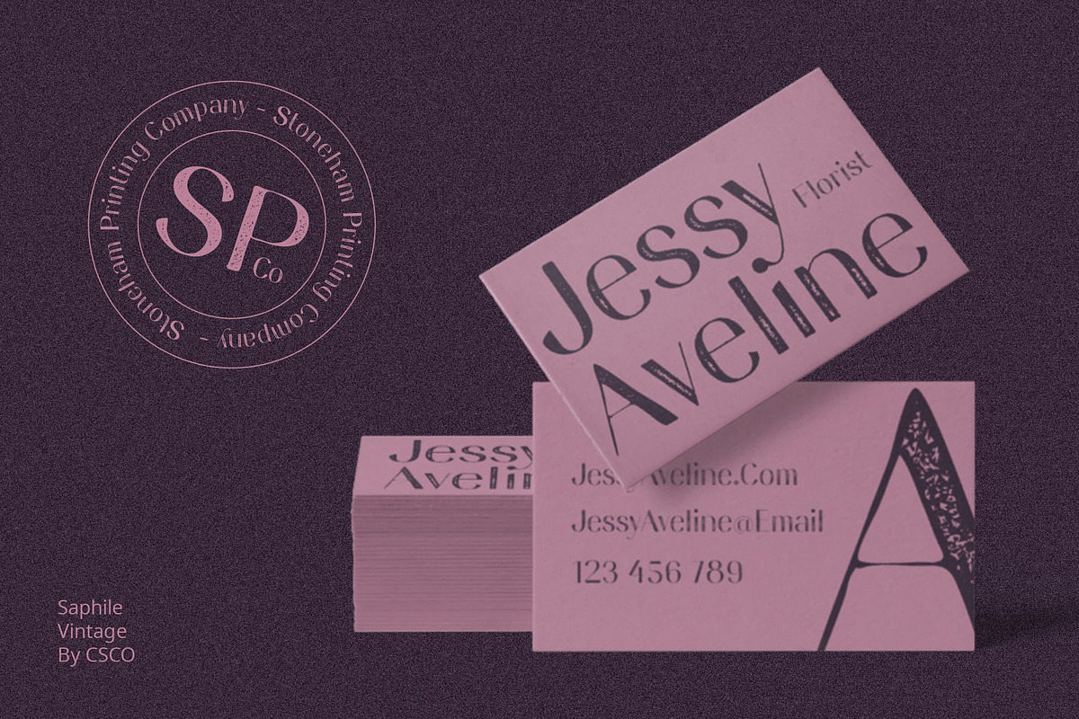 Saphile Vintage, a Sans Serif Font by Craft Supply Co. (Photo 3 of 8)