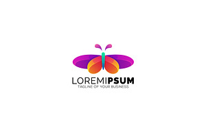 Abstract Colorful Butterfly Logo