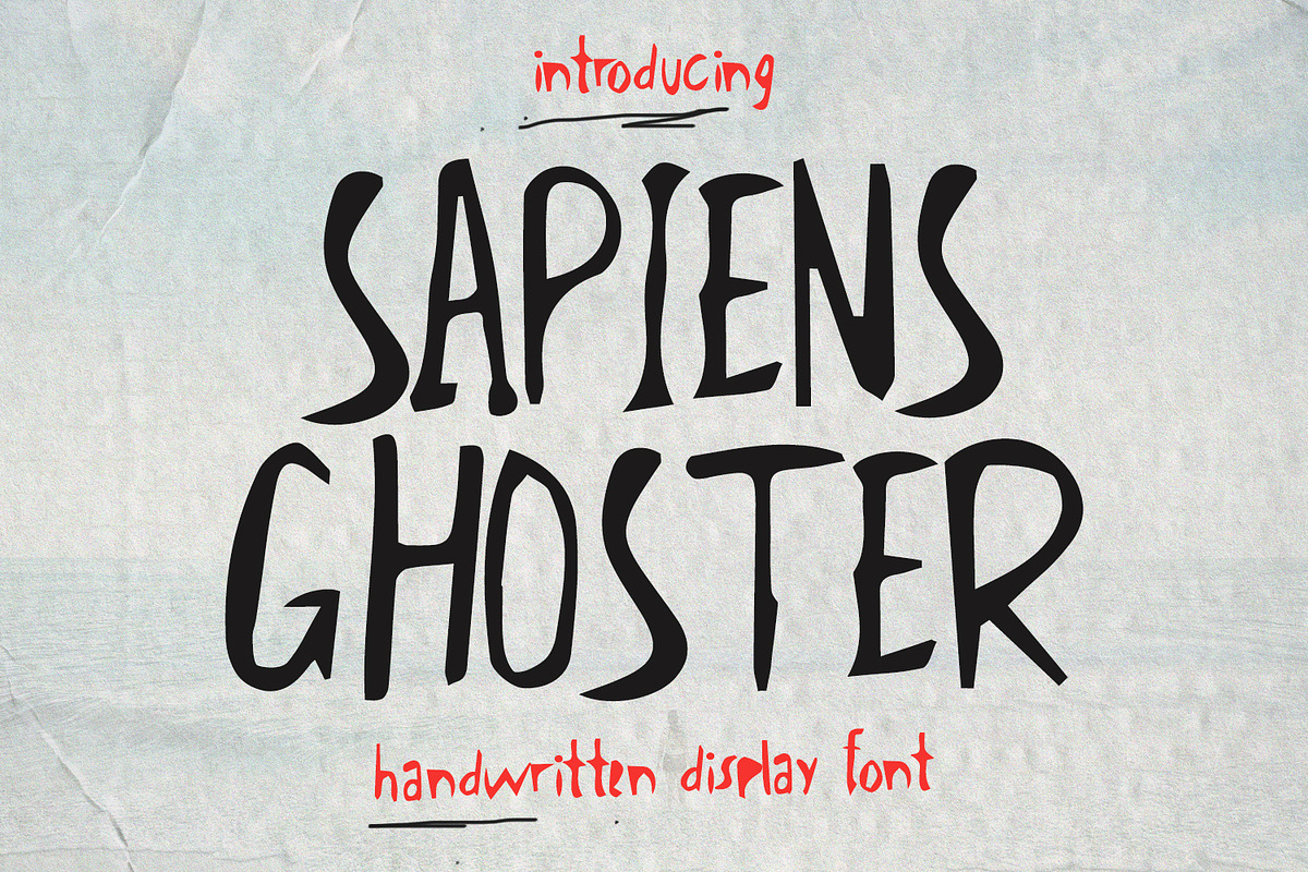 Sapiens Ghoster Handwritten Display, a Handwritten Font by Maulana Creative