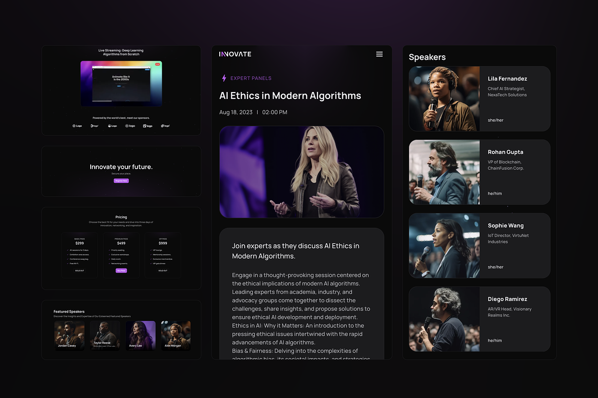 Innovate Conference Framer Template, a Templates & Theme by Kepler Design (Photo 3 of 3)
