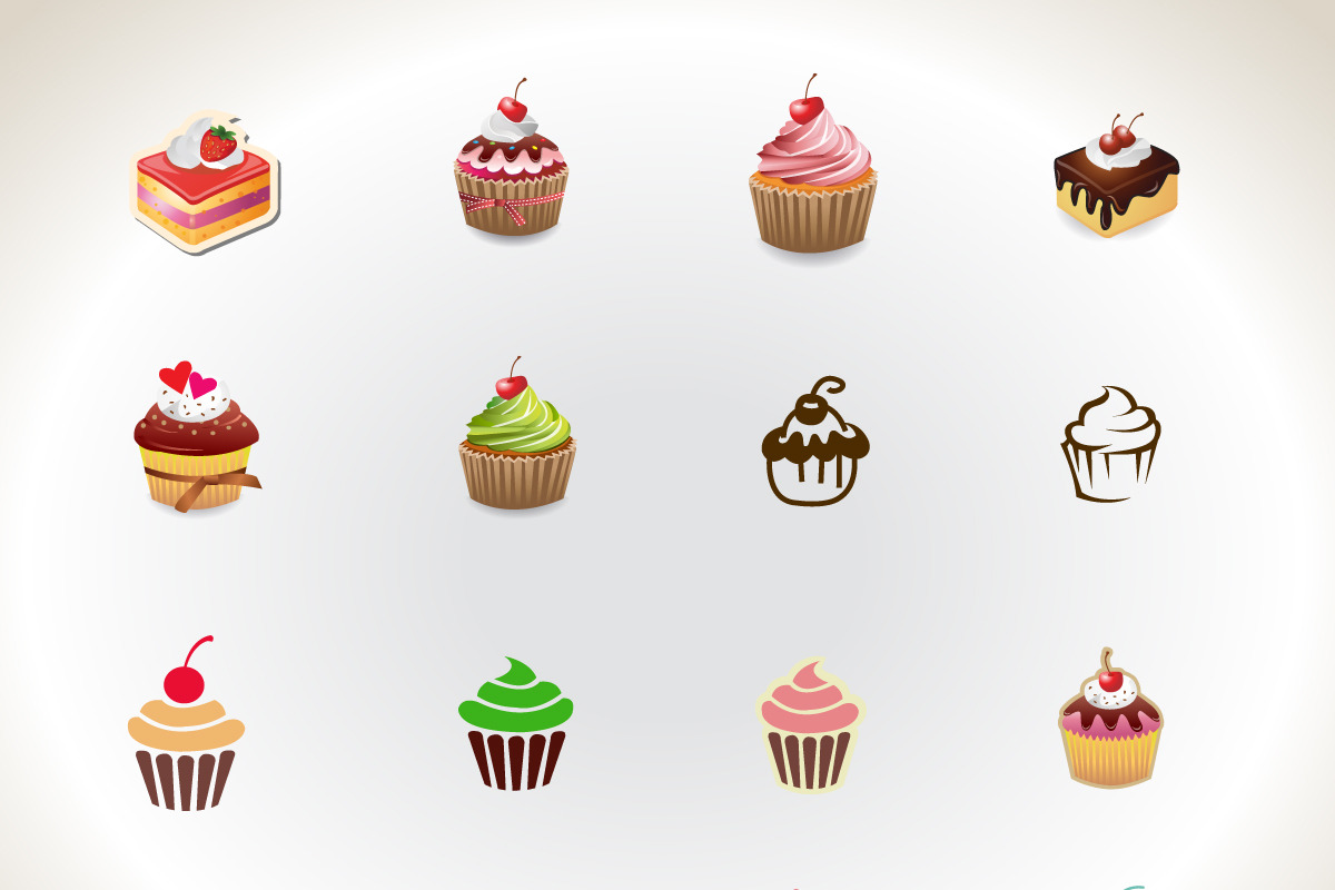 Pastry and Cupcakes Vector