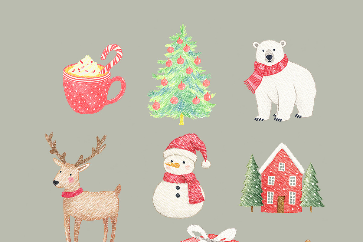 Colored Pencils Christmas, a Seasonal Illustration by Vasmila (Photo 10 of 12)