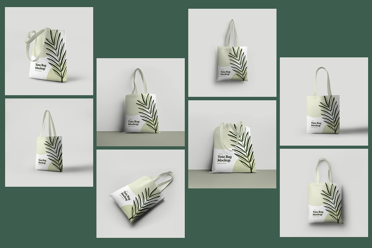 8 Shopping Tote Bag Mockups, a Product Mockup by Grow Design Craft Studio (Photo 2 of 7)