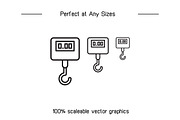 Weight Scale Icons Line Set, an Outline Icon by Designfour (Thumbnail 7 of 7)