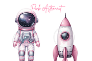 Pink Astronaut Clipart, Space Girl, a Person Illustration by VM PARTYS  BY TAIRUMA (Thumbnail 2 of 10)
