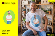 Grown Men's T-Shirt Mock-Up, a Shirt Mockup by Freeman Studio (Thumbnail 1 of 13)