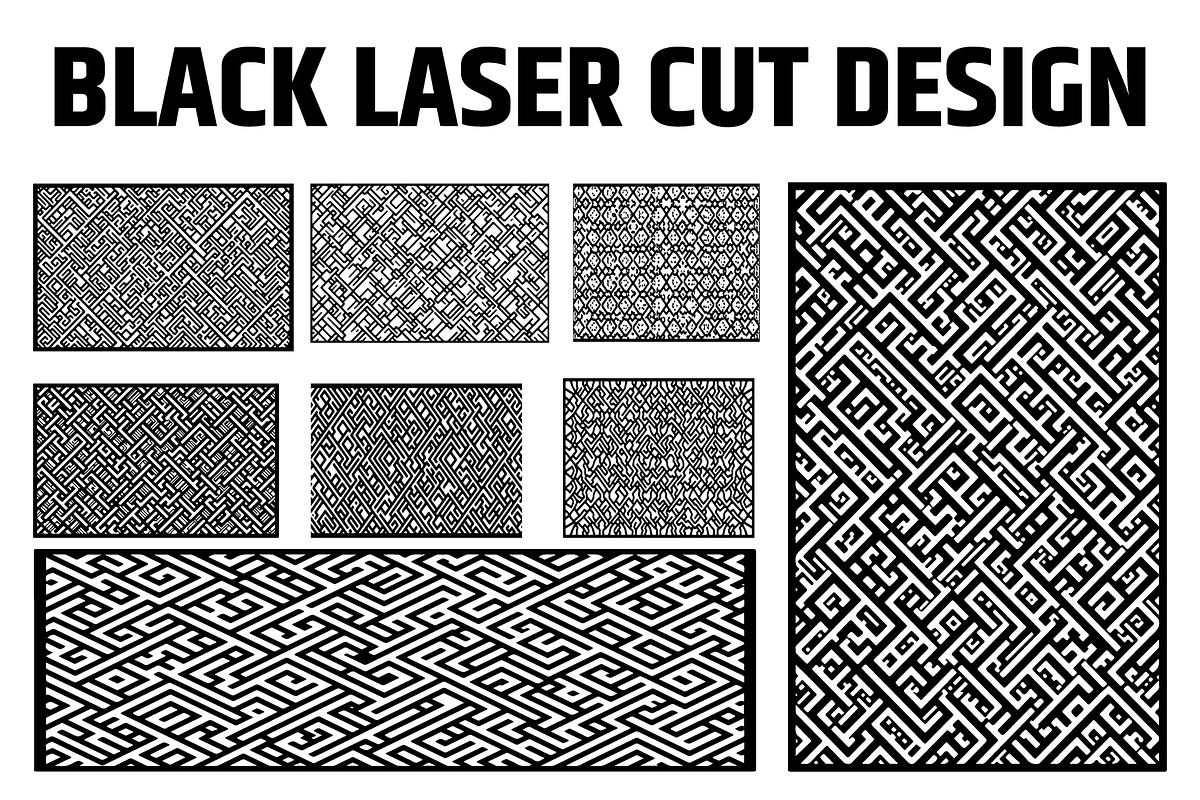 Black Laser Cut Panel Designs, an Illustration by Creativeshirt (Photo 1 of 9)