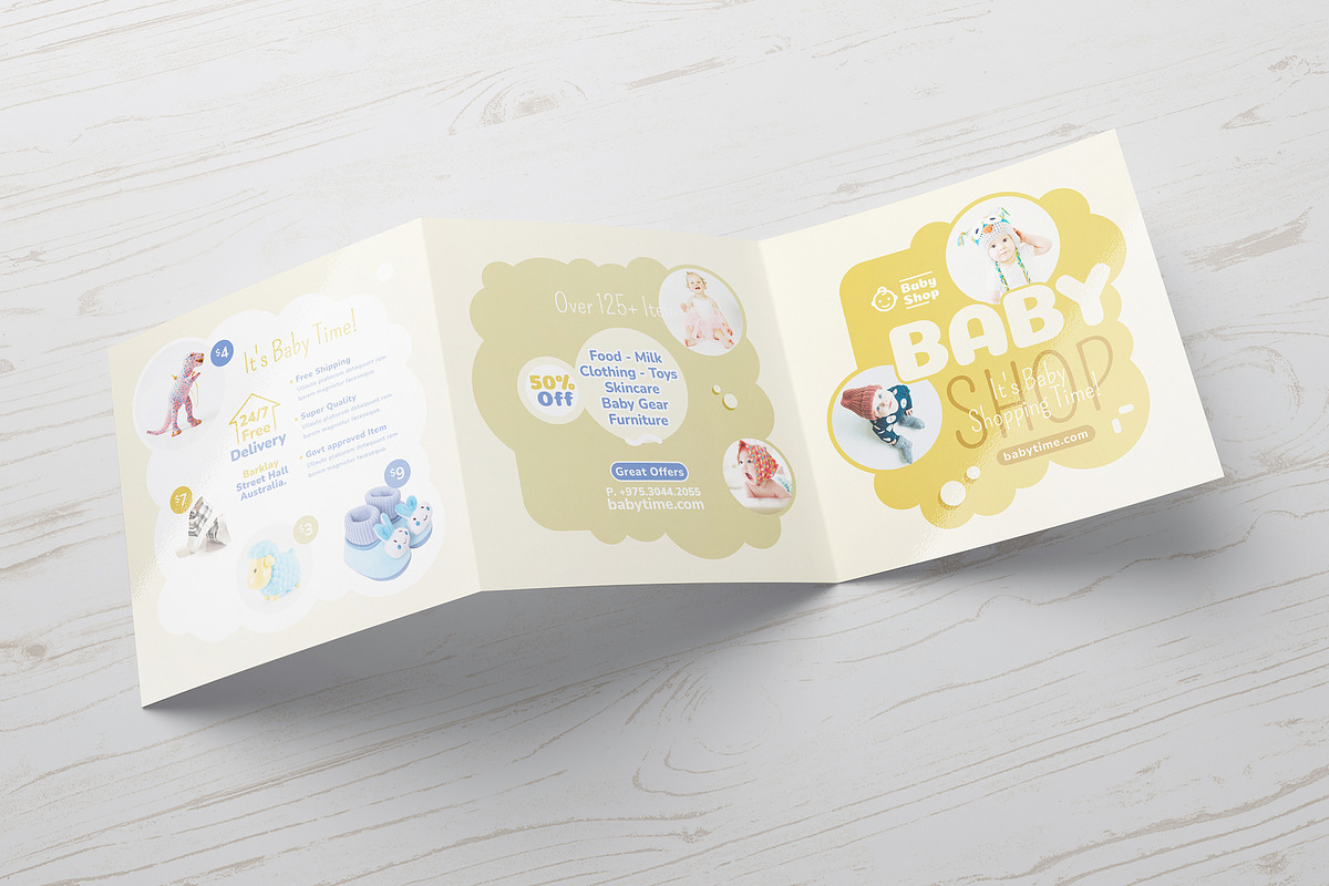 Baby Shop Square Trifold Brochure, a Brochure Template by Designsoul14 (Photo 5 of 5)