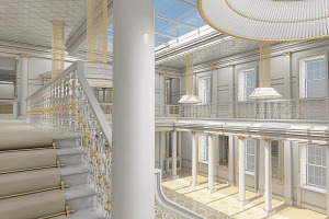 3Dmodel Grand Hall Lobby Staircase 2