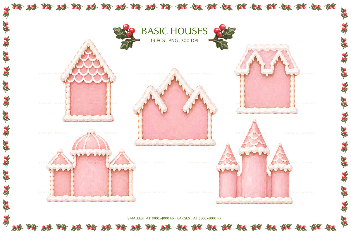 Pink Gingerbread Houses, an Object Graphic by Euonia Meraki (Photo 8 of 15)