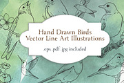 Vector Bird Line Art Illustrations, an Illustration by MyNatureGraphics (Thumbnail 1 of 4)