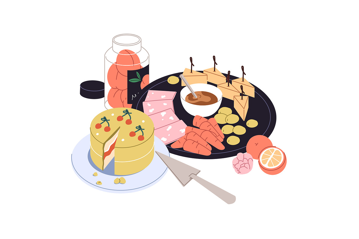 Summer picnic posters, cards set, a Food Illustration by PaperTrident (Photo 9 of 9)