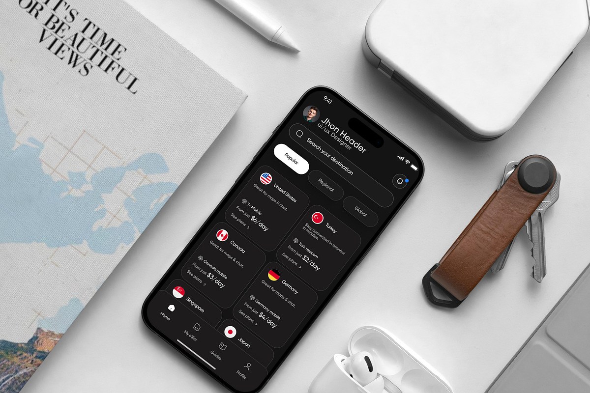 Global Esim App Product Ui Kit, an App Template by Soulfuldesignstudio (Photo 9 of 9)