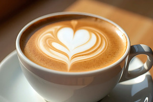 Beautiful Latte Art In Elegant White, a Photo by LOGOCREATIVE