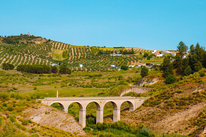 stone bridge crossing the Priego stream, Iznajar, a Photo by Nito