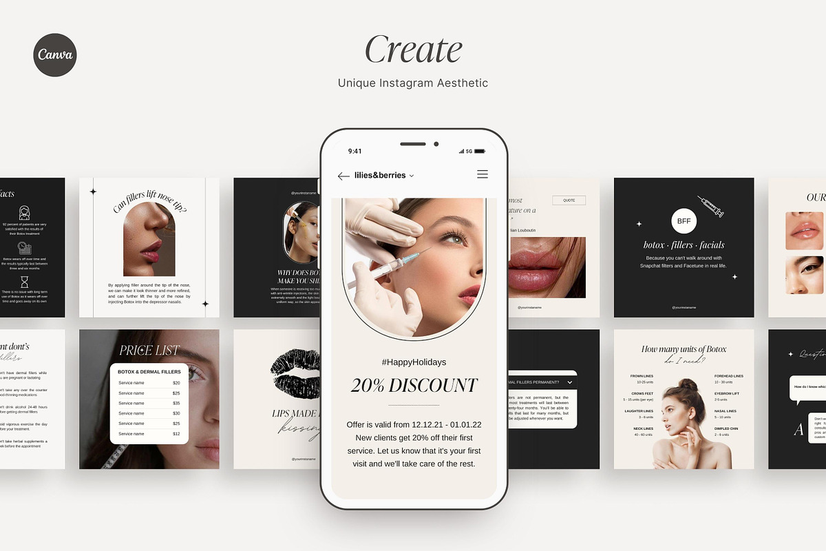 Nurse Injector Instagram templates, a Social Media Template by LiliesandBerries (Photo 12 of 22)