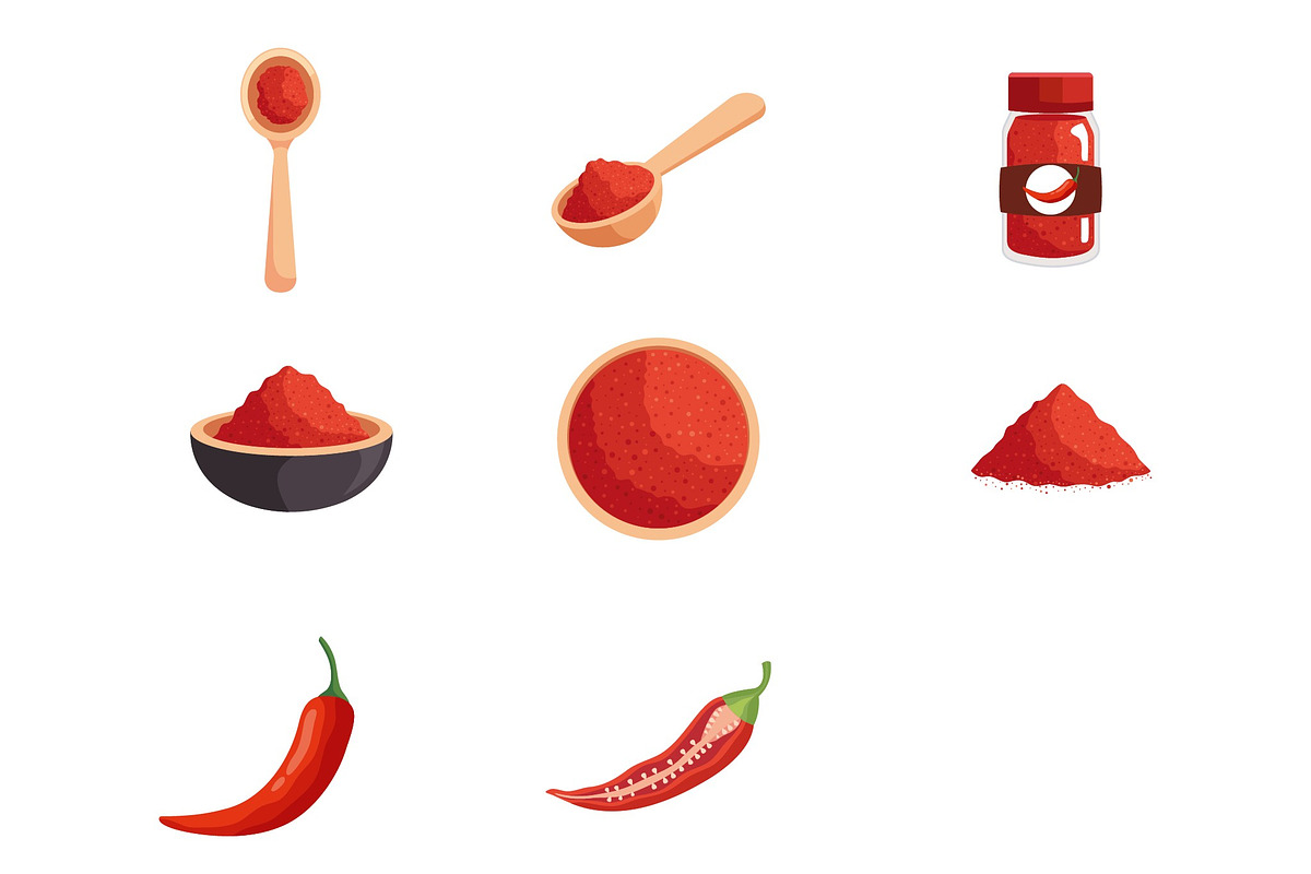 Chili Pepper Illustrations Set, a Food Illustration by studiogstock (Photo 2 of 3)