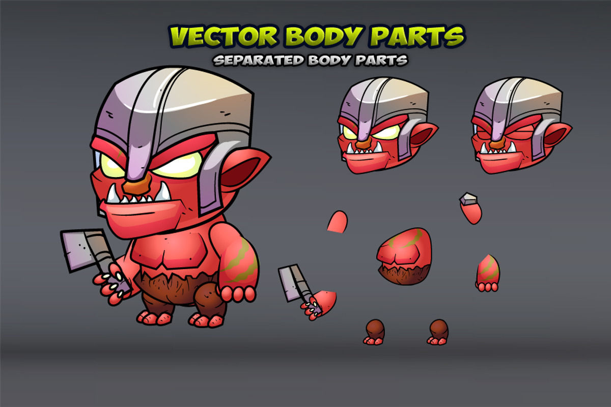 6 Orcs Game Sprites Set, an Illustration by DionArtworks (Photo 2 of 3)
