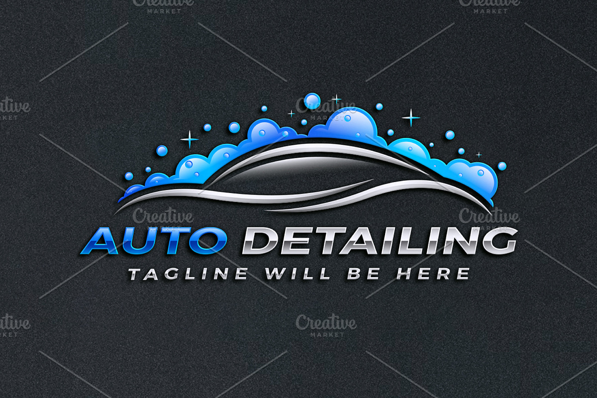 Auto Detailing Logo, Car Wash Logo, a Branding & Logo Template by Nahid Hasan Nilim (Photo 3 of 6)
